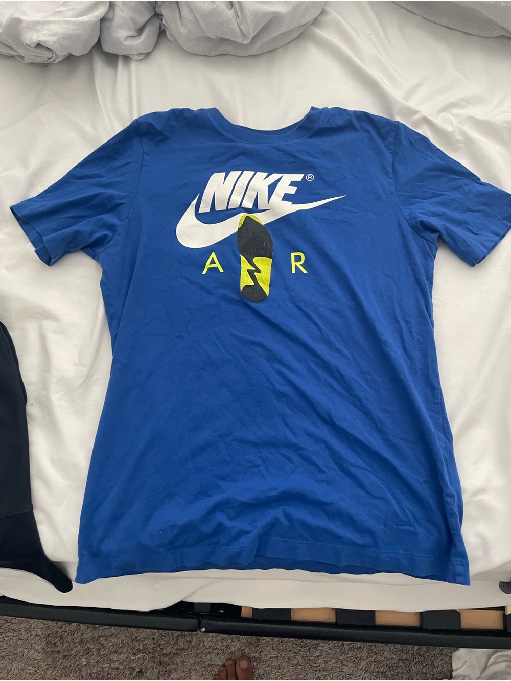 Nike Royal Blue Short Sleeve Tee with White Swoosh and Neon Accent